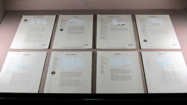 Removals, 2009-2010. Tape and correction fluid on IKEA´s information flyers. (Installation view from the exhibition Removals. Espacio f, Madrid, 2011) 